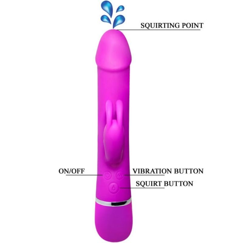 PRETTY LOVE VIBRADOR HENRY CON 12 MODOS DE VIBRACION Y FUNCION SQUIRT