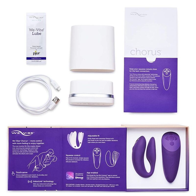 WE VIBE CHORUS VIBRADOR PAREJAS CON CONTROL SQUEEZE LILA