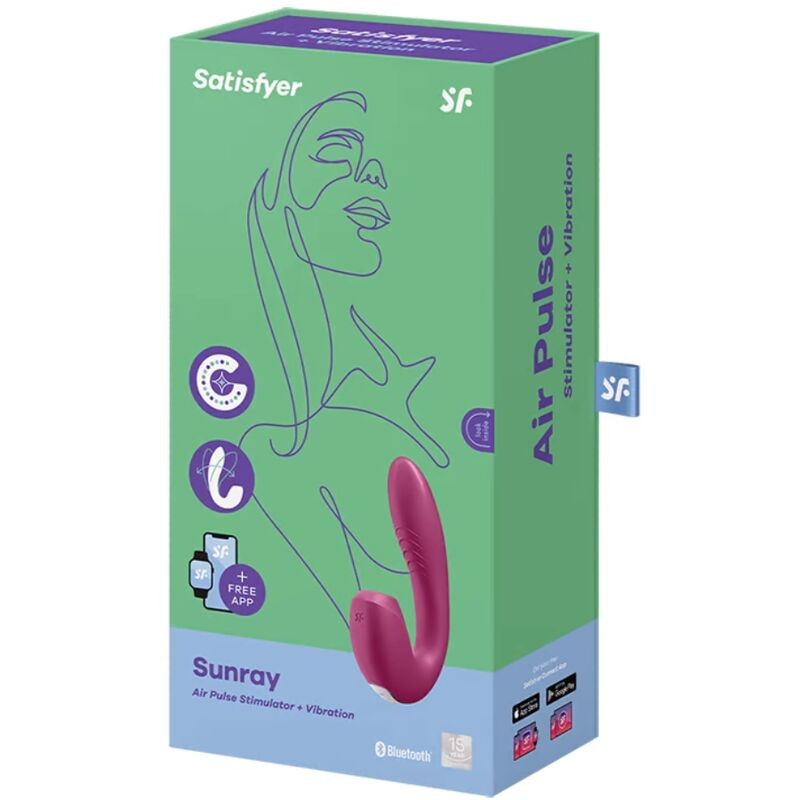 SATISFYER SUNRAY ESTIMULADOR Y VIBRADOR APP - ROJO