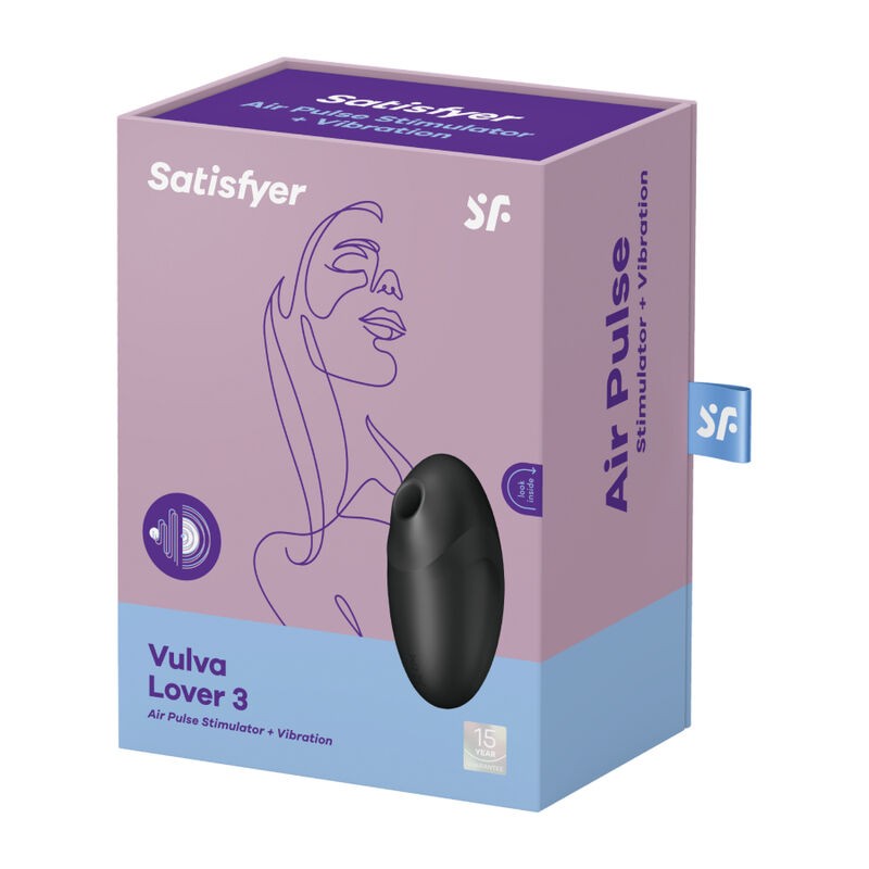 SATISFYER VULVA LOVER 3 ESTIMULADOR Y VIBRADOR - NEGRO