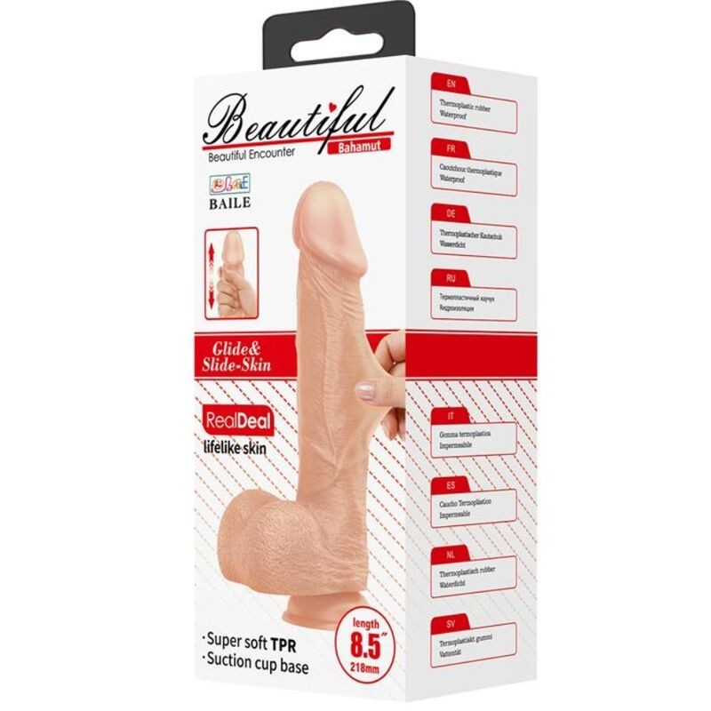 BEAUTIFUL ENCOUNTER BAHAMUT DILDO REALISTICO FLEXIBLE 21.8 CM - NATURAL