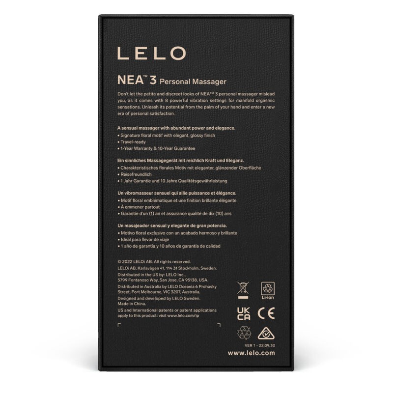 LELO NEA 3 MASAJEADOR PERSONAL - NEGRO