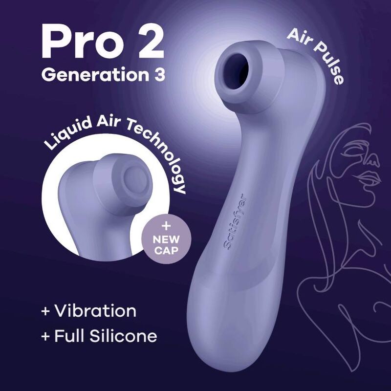 SATISFYER PRO 2 GENERACIÓN 3 LIQUID AIR TECHNOLOGY - LILA