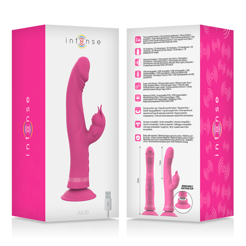 INTENSE - JULIO VIBRADOR RABBIT SILICONA ROSA