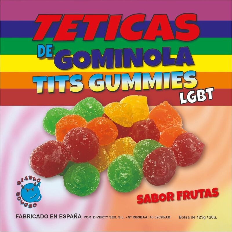 DIABLO GOLOSO - TETICAS DE GOMINOLA AZUCAR SURTIDAS LGTB /es/pt/en/fr/it/