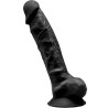 SILEXD - MODELO 1 PENE REALISTICO SILICONA PREMIUM SILEXPAN NEGRO 23 CM