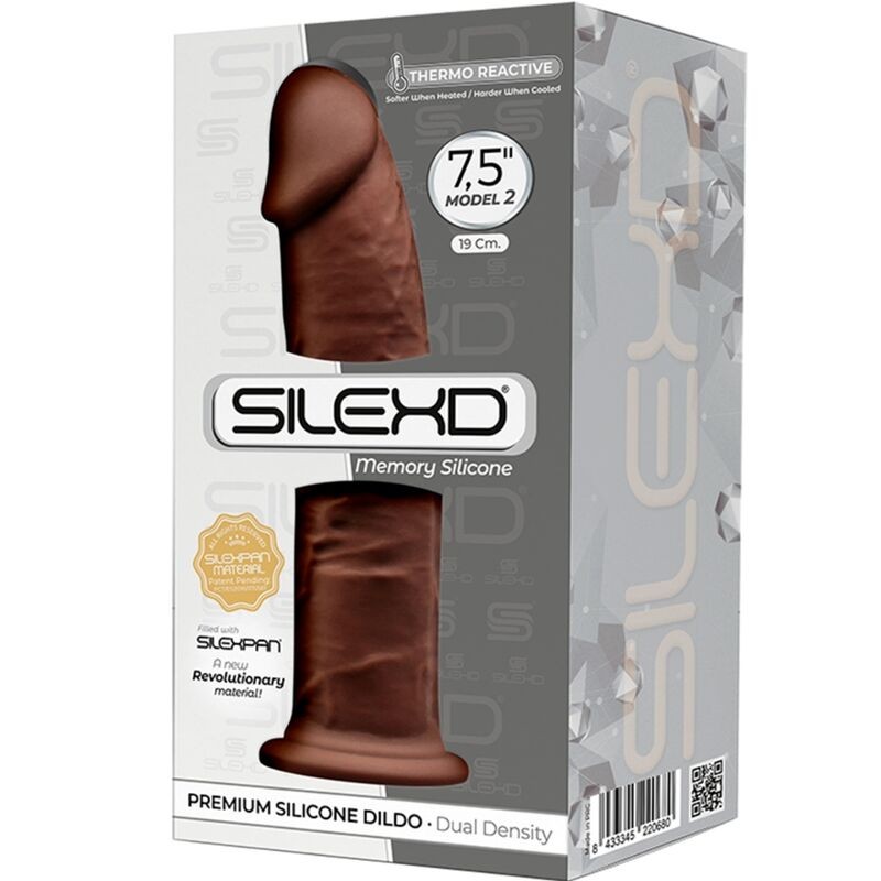 SILEXD - MODELO 2 PENE REALISTICO SILICONA PREMIUM SILEXPAN MARRON 19 CM