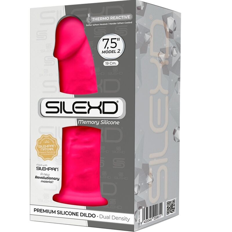 SILEXD - MODELO 2 PENE REALISTICO SILICONA PREMIUM SILEXPAN FUCSIA 19 CM