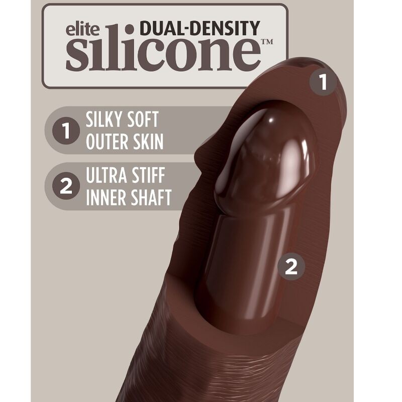 KING COCK ELITE - DILDO REALISTICO SILICONA 17.8 CM MARRON