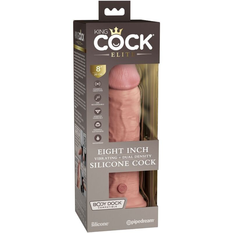 KING COCK ELITE - DILDO REALISTICO VIBRADOR & SILICONA 20.3 CM