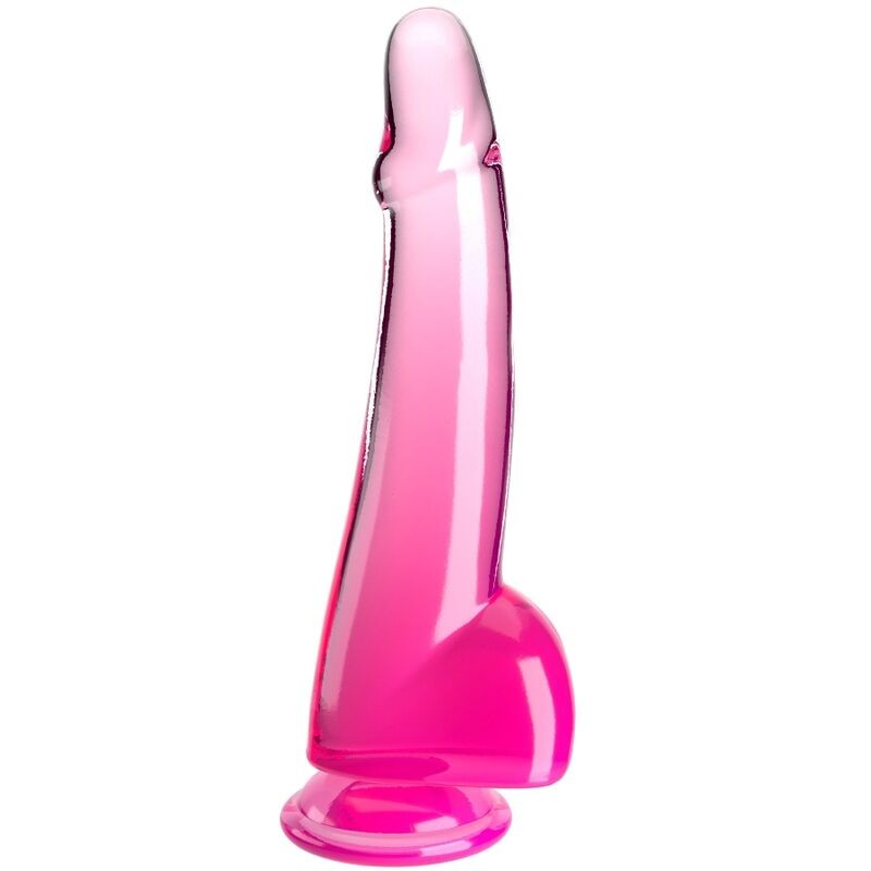 KING COCK CLEAR - DILDO CON TESTICULOS 19 CM ROSA