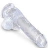 KING COCK CLEAR - PENE REALISTICO CON TESTICULOS 13.5 CM TRANSPARENTE