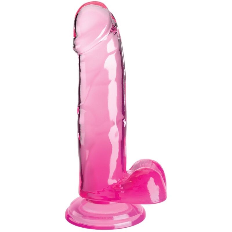 KING COCK CLEAR - PENE REALISTICO CON TESTICULOS 15.2 CM ROSA