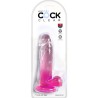 KING COCK CLEAR - PENE REALISTICO CON TESTICULOS 15.2 CM ROSA