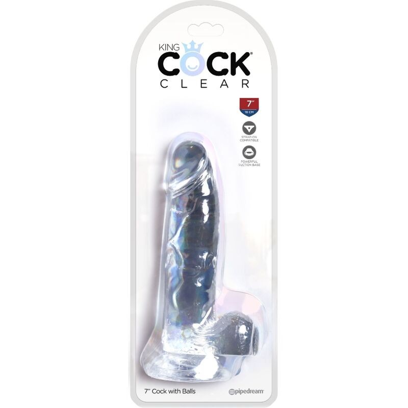 KING COCK CLEAR - PENE REALISTICO CON TESTICULOS 15.2 CM TRANSPARENTE