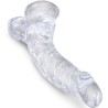 KING COCK CLEAR - PENE REALISTICO CURVADO CON TESTICULOS 16.5 CM TRANSPARENTE