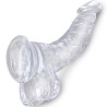 KING COCK CLEAR - PENE REALISTICO CURVADO CON TESTICULOS 16.5 CM TRANSPARENTE