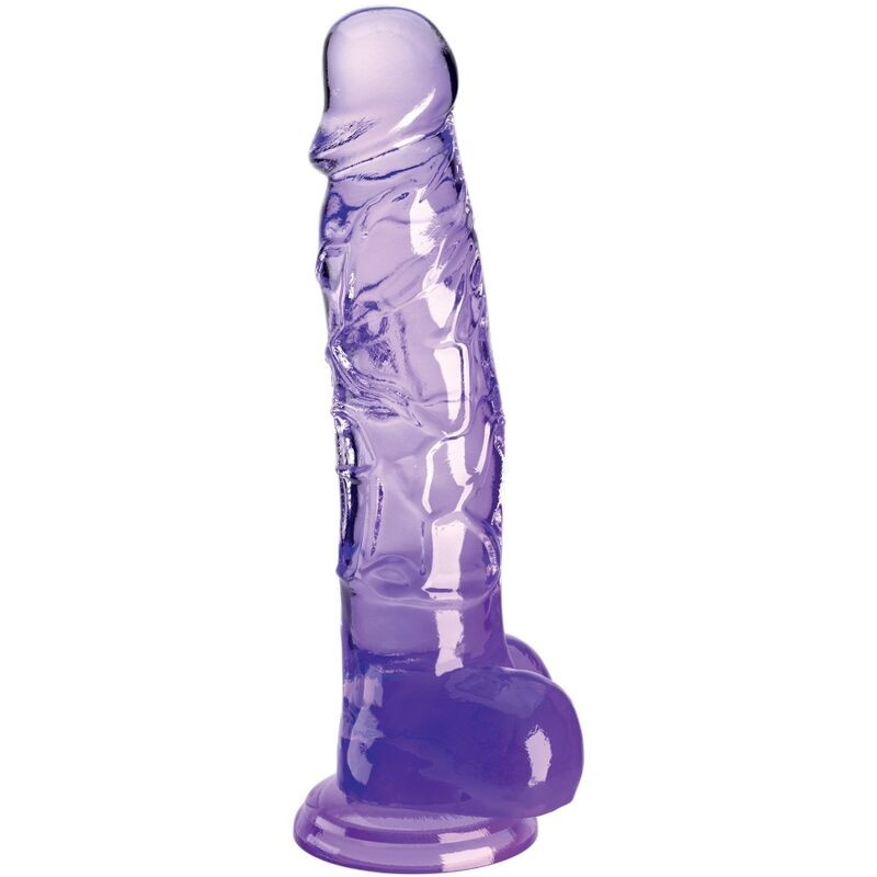 KING COCK CLEAR - PENE REALISTICO CON TESTICULOS 16.5 CM MORADO