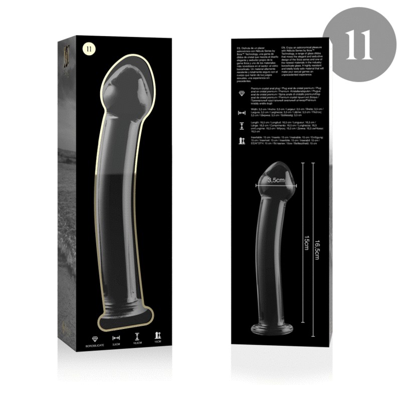 NEBULA SERIES BY IBIZA - MODELO 11 DILDO CRISTAL BOROSILICATO 16 X 3 CM TRANSPARENTE