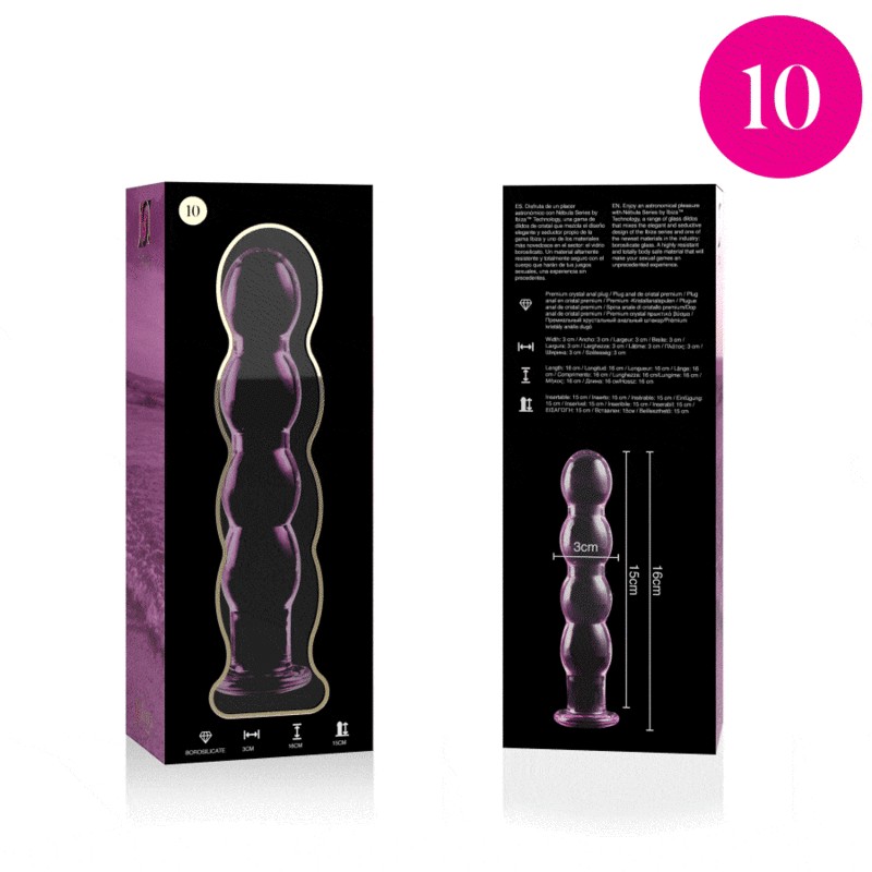 NEBULA SERIES BY IBIZA - MODELO 10 DILDO CRISTAL BOROSILICATO 16.5 X 3.5 CM ROSA