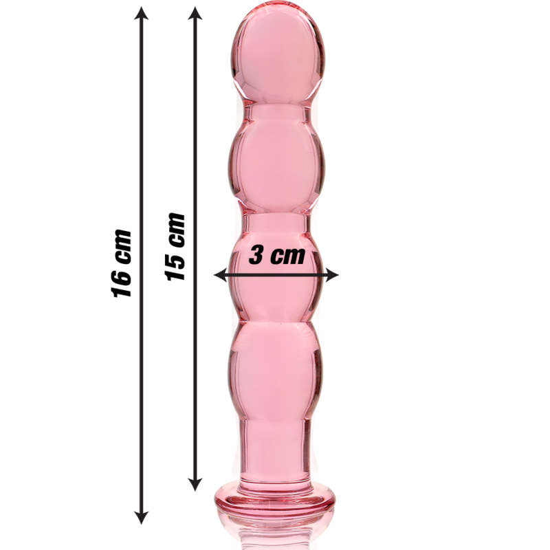 NEBULA SERIES BY IBIZA - MODELO 10 DILDO CRISTAL BOROSILICATO 16.5 X 3.5 CM ROSA