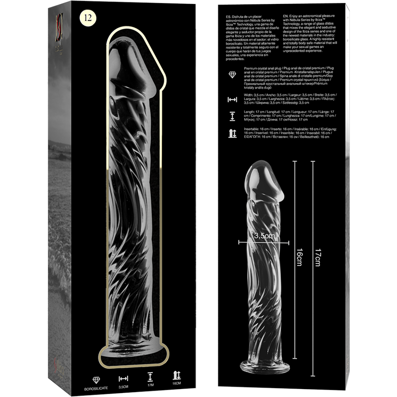 NEBULA SERIES BY IBIZA - MODELO 12 DILDO CRISTAL BOROSILICATO 17 X 3.5 CM TRANSPARENTE