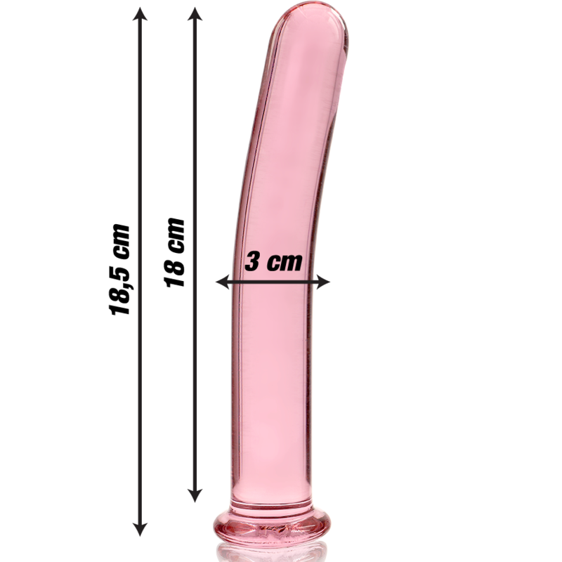 NEBULA SERIES BY IBIZA - MODELO 17 DILDO CRISTAL BOROSILICATO 18.5 X 3 CM ROSA