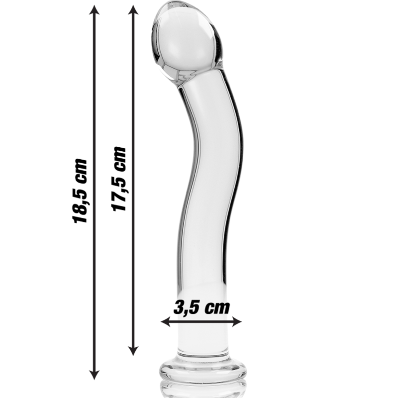 NEBULA SERIES BY IBIZA - MODELO 18 DILDO CRISTAL BOROSILICATO 18.5 X 3.5 CM TRANSPARENTE