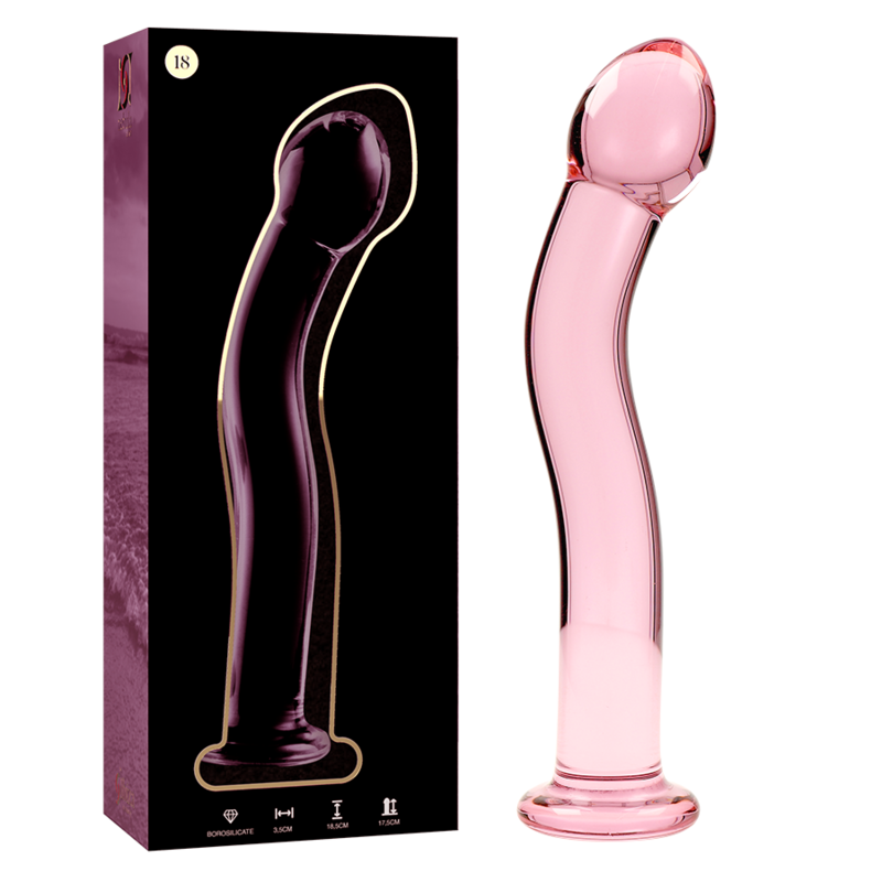 NEBULA SERIES BY IBIZA - MODELO 18 DILDO CRISTAL BOROSILICATO 18.5 X 3.5 CM ROSA