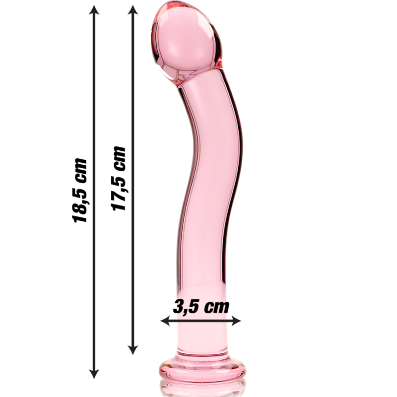 NEBULA SERIES BY IBIZA - MODELO 18 DILDO CRISTAL BOROSILICATO 18.5 X 3.5 CM ROSA