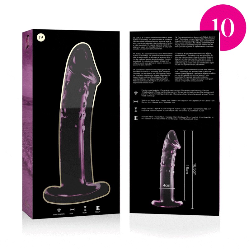 NEBULA SERIES BY IBIZA - MODELO 19 DILDO CRISTAL BOROSILICATO 18.5 X 4 CM ROSA