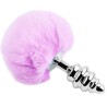 ALIVE - ANAL PLEASURE PLUG ESPIRAL METAL POMPON VIOLETA OSCURO TALLA S