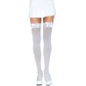 LEG AVENUE MEDIAS NYLON BLANCO Y LAZO BLANCO