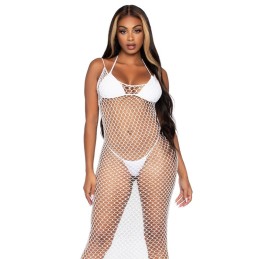 PASSION - BS098 BODYSTOCKING BLANCO TALLA UNICA