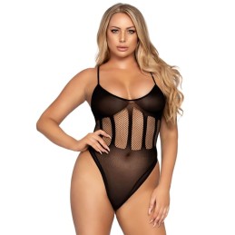 SUBBLIME QUEEN PLUS SET TOP-VESTIDO Y TANGA NEGRO