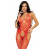 LEG AVENUE BODYSTOCKING DE RED CON TIRANTES TALLA ÚNICA - NEGRO