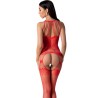 PASSION - BS095 BODYSTOCKING ROJO TALLA UNICA