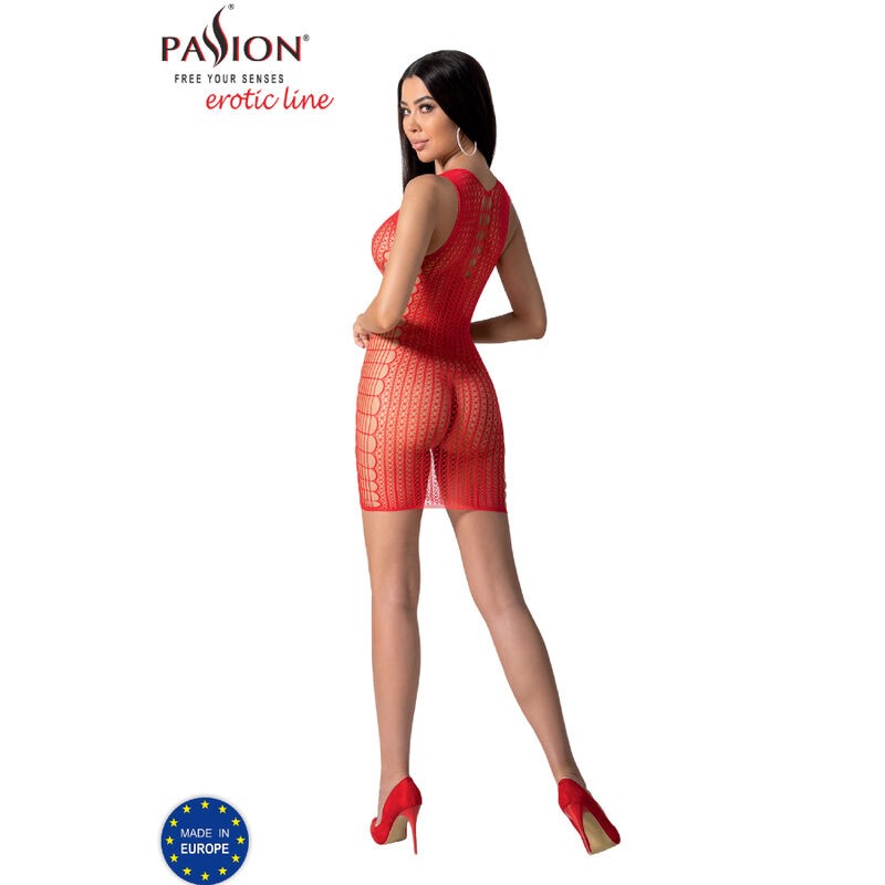 PASSION - BS097 BODYSTOCKING ROJO TALLA UNICA