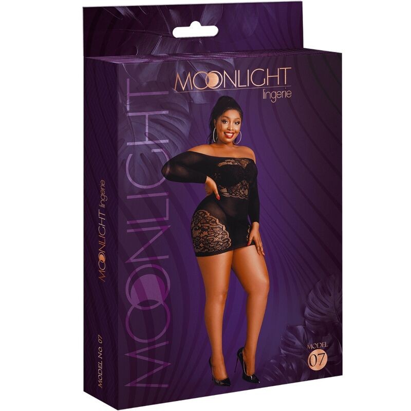 MOONLIGHT - MODELO 7 VESTIDO MANGA LARGA NEGRO TALLA UNICA / PLUS SIZE