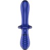 SATISFYER - DOUBLE CRYSTAL DILDO AZUL