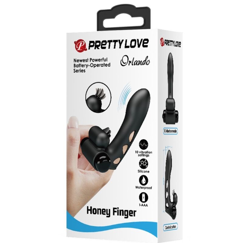 PRETTY LOVE - ORLANDO FUNDA DE DEDO VIBRADOR NEGRO