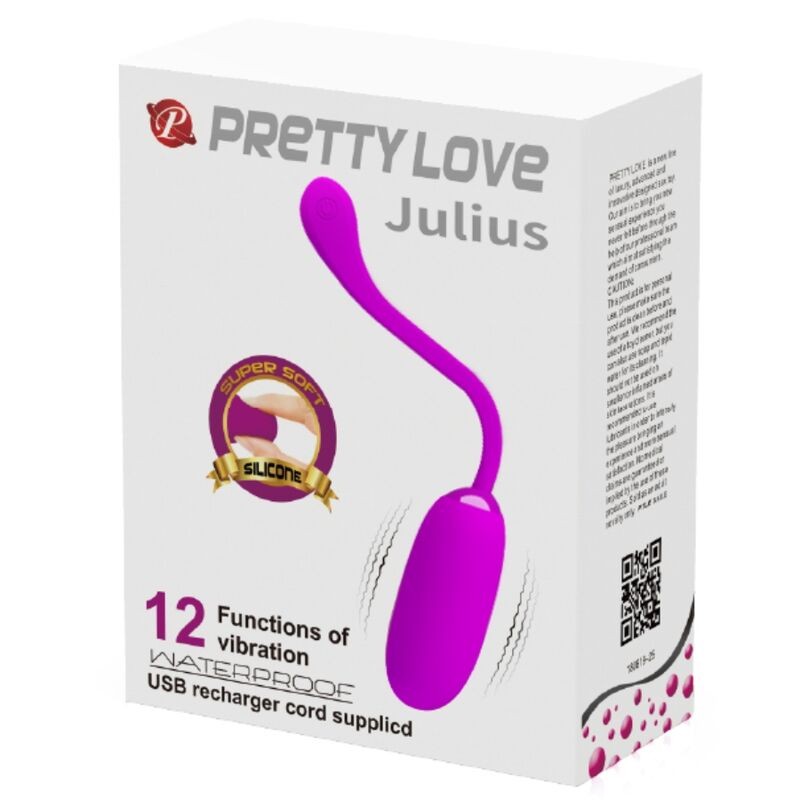 PRETTY LOVE - JULIUS HUEVO VIBRADOR IMPERMEBLE & RECARGABLE MORADO