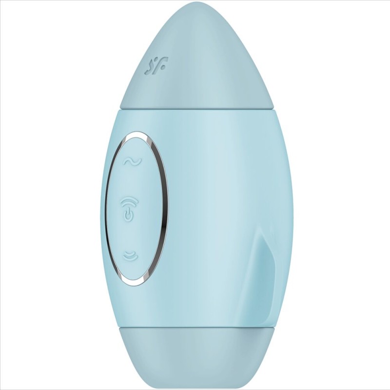 SATISFYER - MISSION CONTROL AZUL VIBRADOR PEQUEÑO DE DOBLE IMPULSO