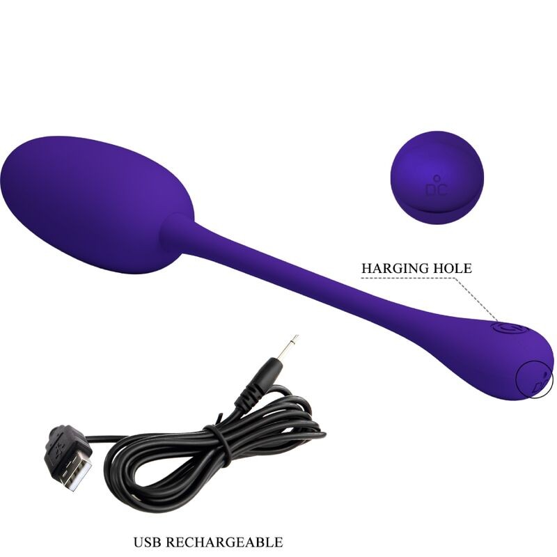 PRETTY LOVE - KNUCKER HUEVO VIBRADOR RECARGABLE LILA