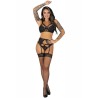 LIVCO CORSETTI FASHION - REHANNA LC17370 BODYSTOCKING CROTCHLESS NEGRO TALLA ÚNICA