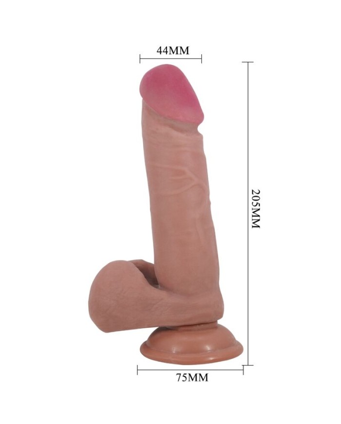 PRETTY LOVE - SLIDING SKIN SERIES DILDO REALÍSTICO CON VENTOSA PIEL DESLIZANTE NATURAL 20.5 CM