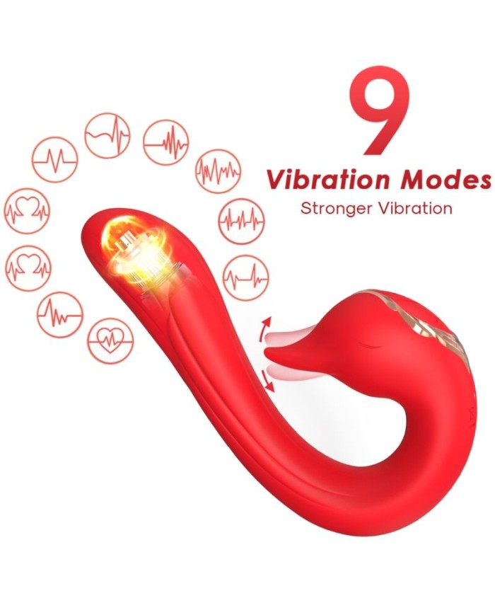 ARMONY - DELFIN VIBRADOR MULTIPOSICION & EFECTO CALOR ROJO