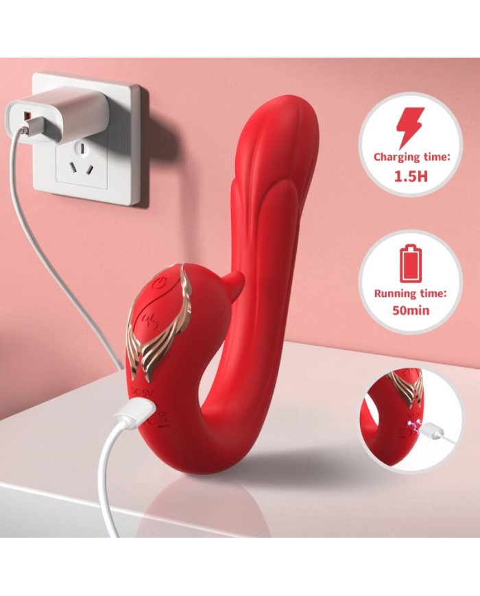 ARMONY - DELFIN VIBRADOR MULTIPOSICION & EFECTO CALOR ROJO