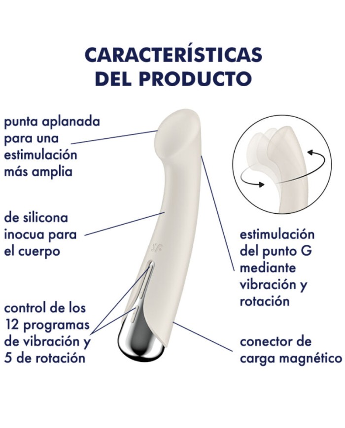 SATISFYER - SPINNING G-SPORT 1 VIBRADOR ROTADOR BEIGE