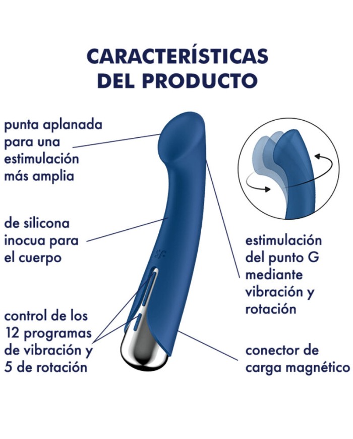 SATISFYER - SPINNING G-SPORT 1 VIBRADOR ROTADOR AZUL